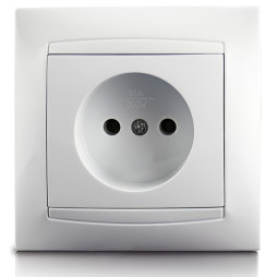 Розетка  кераміка 1-на LEMANSO Сакура біла      LMR1015