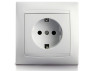 Розетка 1-на з заземленням LEMANSO Сакура біла  LMR1021