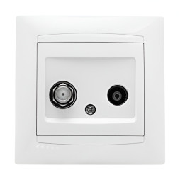 TV+SAT socket LEMANSO Sakura white LMR1040