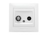 TV+SAT socket LEMANSO Sakura white LMR1040