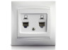 Computer socket 2-way LEMANSO Sakura white LMR1029
