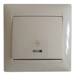Switch 1-way + LED backlight LEMANSO Sakura cream LMR1103