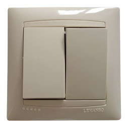 Вимикач 2-й LEMANSO Сакура крем                           LMR1105