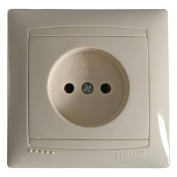 Розетка  кераміка 1-на LEMANSO Сакура крем       LMR1115