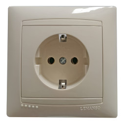 Socket ceramic 1-a with grounding LEMANSO Sakura cream LMR1116