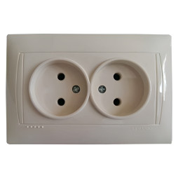 2-way socket LEMANSO Sakura cream LMR1122
