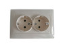 2-way socket with grounding LEMANSO Sakura cream LMR1123