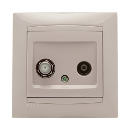 TV+SAT socket LEMANSO Sakura cream LMR1137