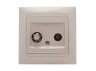TV+SAT socket LEMANSO Sakura cream LMR1137