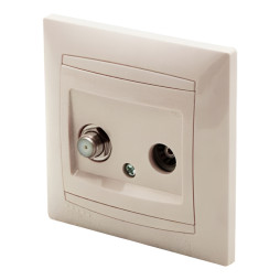 TV+SAT socket LEMANSO Sakura cream LMR1137