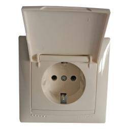 Socket with cover LEMANSO Sakura cream LMR1127