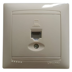 Computer socket 1-way LEMANSO Sakura cream LMR1128