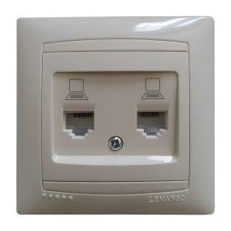 Computer socket 2-way LEMANSO Sakura cream LMR1129