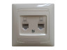 Computer socket 2-way LEMANSO Sakura cream LMR1129