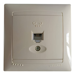 Telephone socket 1-way LEMANSO Sakura cream LMR1125