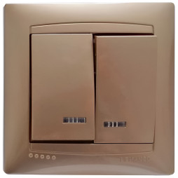 Switch 2nd + LED backlight LEMANSO Sakura gold LMR1207