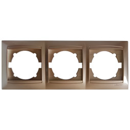 Frame 3-way LEMANSO Sakura gold horizontal LMR1212