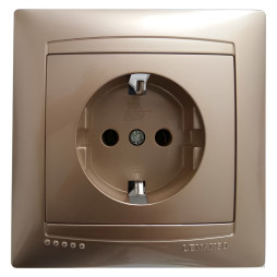 Socket 1-way with grounding LEMANSO Sakura gold LMR1221
