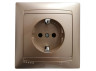 Socket 1-way with grounding LEMANSO Sakura gold LMR1221