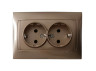 Socket 2-way with grounding LEMANSO Sakura gold LMR1223