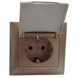 Socket with cover LEMANSO Sakura gold LMR1227