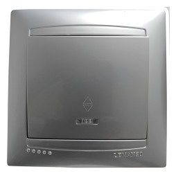 Switch 1-way + LED backlight LEMANSO Sakura silver LMR1303