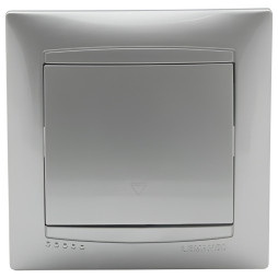 Вимикач 1-й прохідний LEMANSO Сакура срібло LMR1302