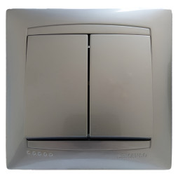 Вимикач 2-й LEMANSO Сакура срібло                          LMR1305