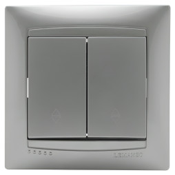 Вимикач 2-й прохідний LEMANSO Сакура срібло LMR1306