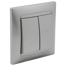 Вимикач 2-й прохідний LEMANSO Сакура срібло LMR1306