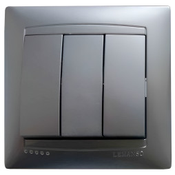 Вимикач 3-й LEMANSO Сакура срібло  LMR1308