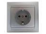 Розетка 1-на з заземленням LEMANSO Сакура срібло  LMR1321