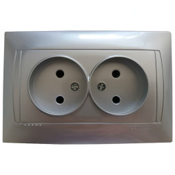 Socket 2-way LEMANSO Sakura silver LMR1322