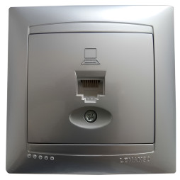 Розетка комп'ютерна 1-на LEMANSO Сакура срібло    LMR1328