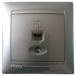 Telephone socket 1-way LEMANSO Sakura silver LMR1325