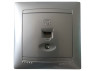 Telephone socket 1-way LEMANSO Sakura silver LMR1325