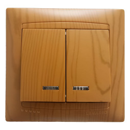 Switch 2nd + LED backlight LEMANSO Sakura alder LMR1407