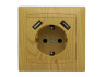 Socket 1-way with grounding + 2 USB sockets LEMANSO Sakura alder LMR1431