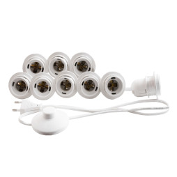 Makeup mirror light LED recessed 220V 9pcs E14 foot switch, white color LEDUA