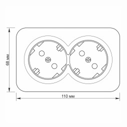 IP20 Outdoor double socket with grounding black graphite VIDEX BINERA