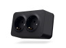 IP20 Outdoor double socket with grounding black graphite VIDEX BINERA