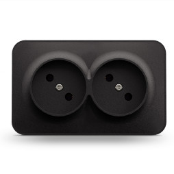 IP20 External double socket black graphite VIDEX BINERA