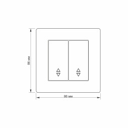 Two-button switch through white TITANUM STANDARD