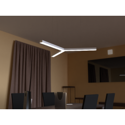 LED pendant lamp, ceiling collapsible "Y" 220V 86W 6480Lm 3500k 500*500*500 white housing with external unit LEDUA