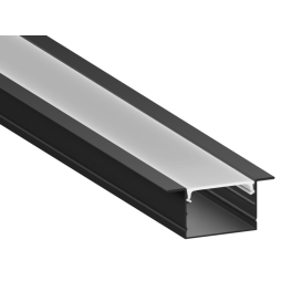 Aluminum profile for LED strip AL-29 2 meters black recessed LEDUA