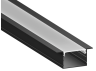 Aluminum profile for LED strip AL-29 2 meters black recessed LEDUA