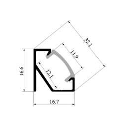 Corner profile AL-87 2m LEDUA