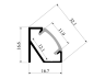 Corner profile AL-87 2m LEDUA