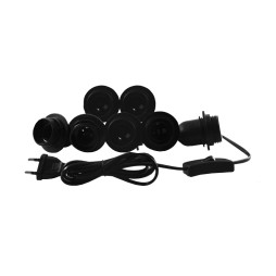 Makeup mirror light LED recessed 220V 7pcs E27 manual switch, black color LEDUA