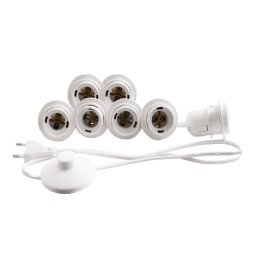 Makeup mirror light LED recessed 220V 7pcs E27 foot switch, white color LEDUA